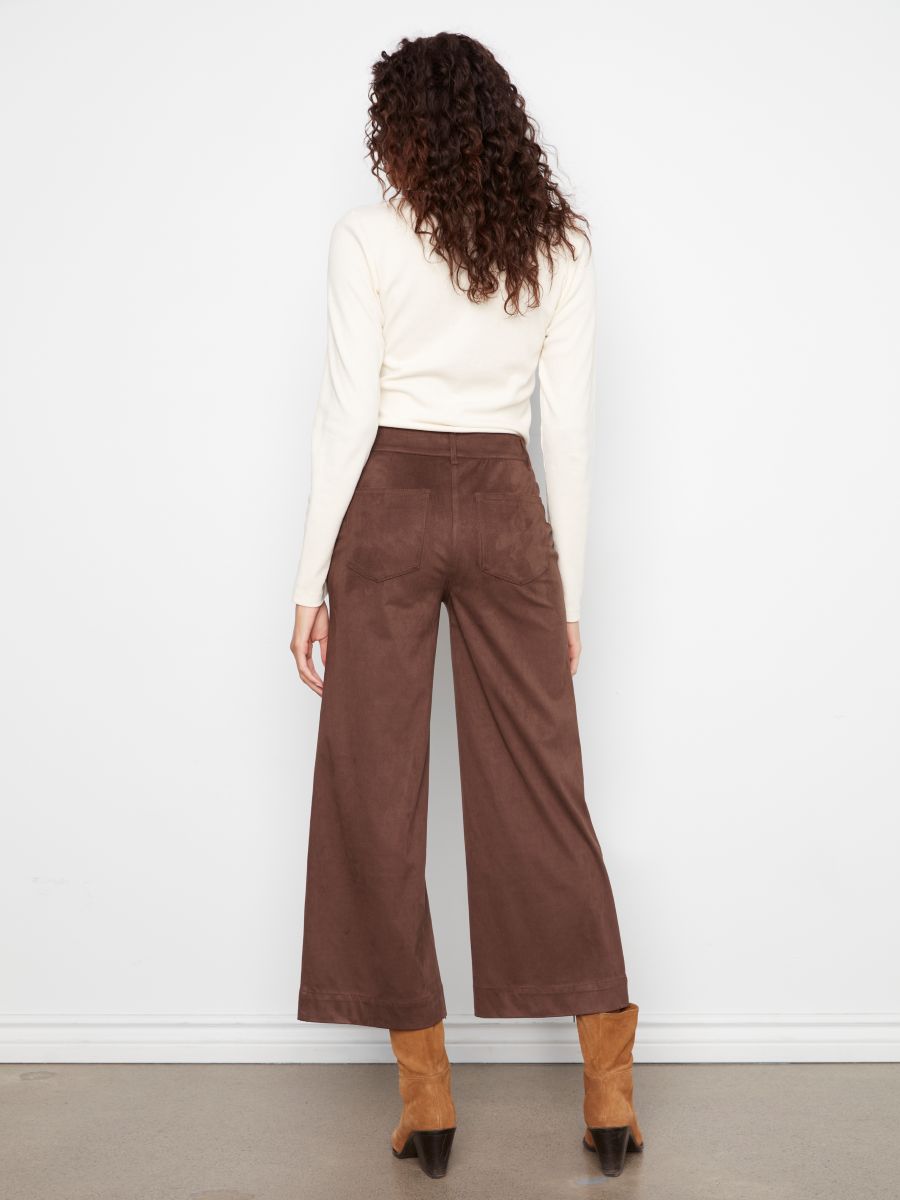 Pantalon suèdine jambe large - 5848-750C - Charlie B Pantalon suèdine jambe large - 5848-750C - Charlie B