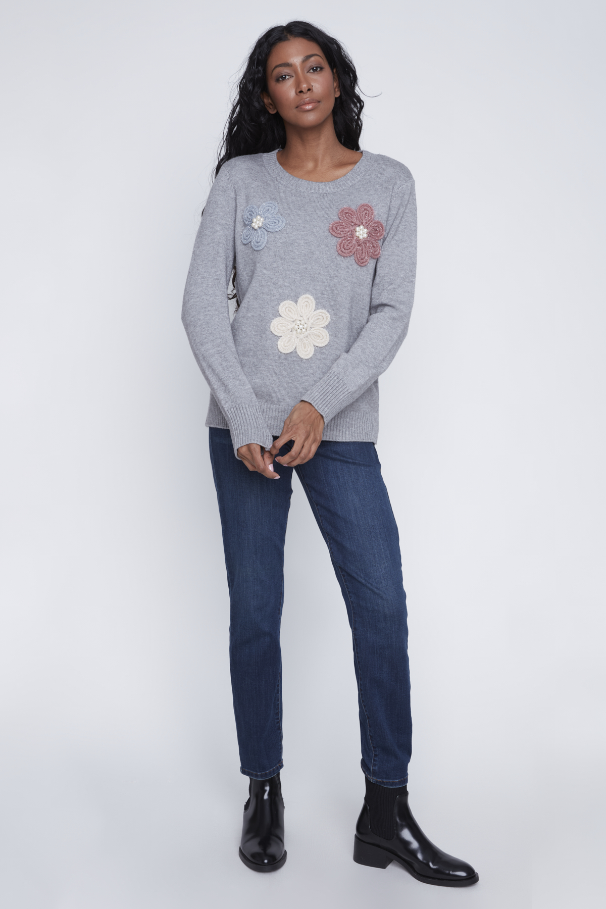 Chandail tricot fleur et perle - 2523021 - C.Y.C. Coco Y. Club Inc Chandail tricot fleur et perle - 2523021 - C.Y.C. Coco Y. Club Inc