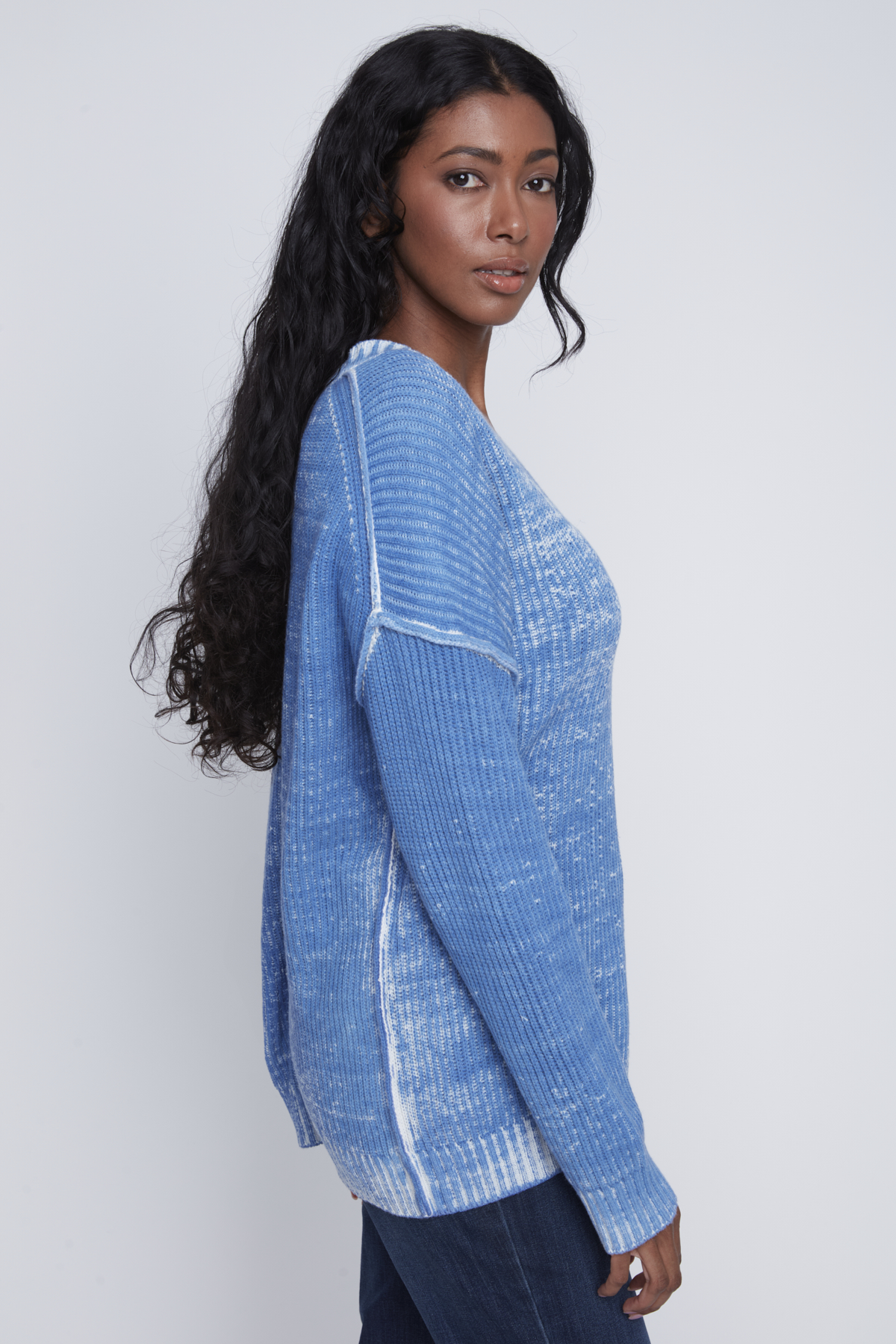 Tricot de coton col en v Tricot de coton col en v