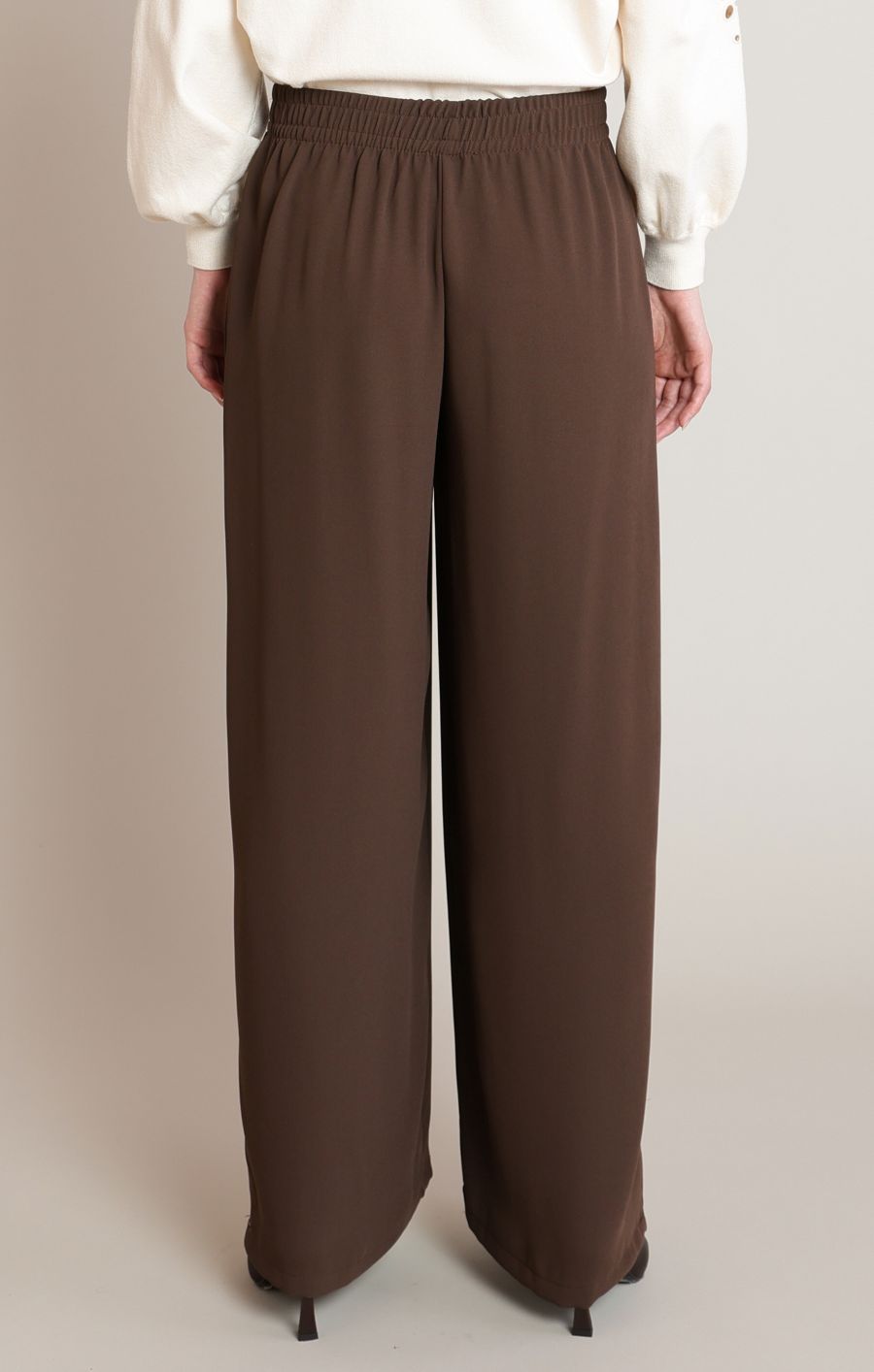 Pantalon jambe large taille élastique Pantalon jambe large taille élastique