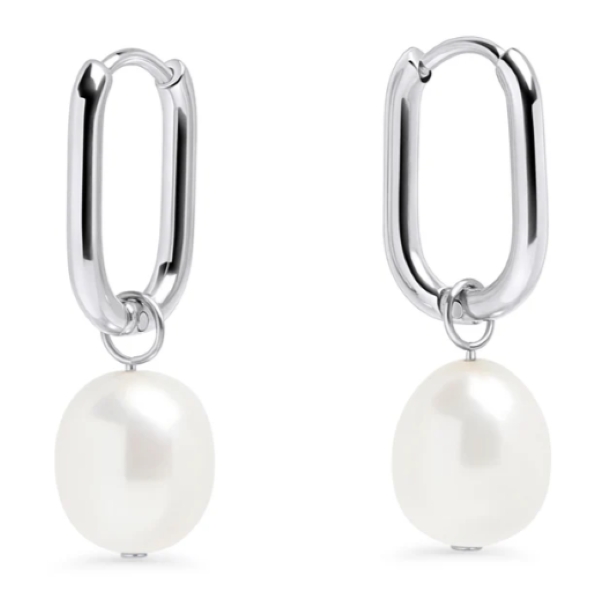 Boucle d'oreille Créoles perle d'opale - T123E013 - Mia Bijoux Boucle d'oreille Créoles perle d'opale - T123E013 - Mia Bijoux