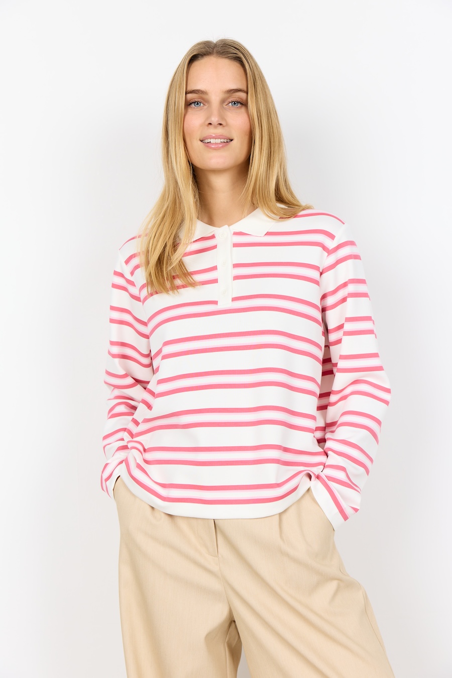 Chandail polo rayures - 27525 - Soya Concept Chandail polo rayures - 27525 - Soya Concept