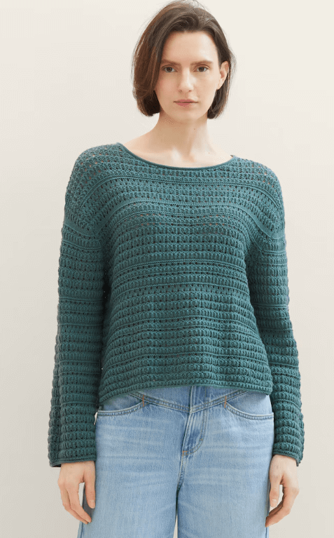 Chandail tricot de coton col rond - 1040352 - Tom Tailor