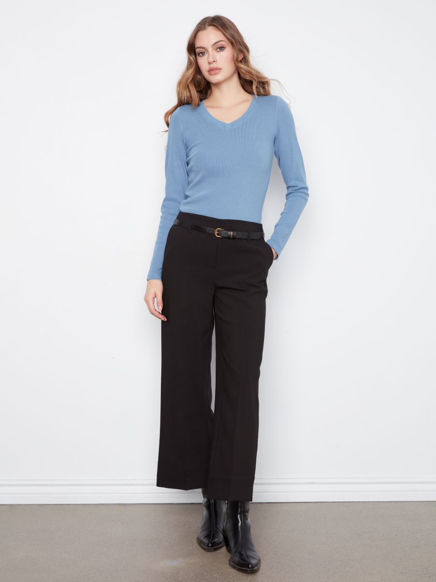 Pantalon chic jambe large - 5809-838B - Charlie B Pantalon chic jambe large - 5809-838B - Charlie B
