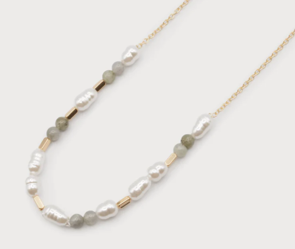 Chaine perles et pierres naturelles - 1674 - Caracol