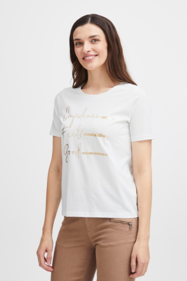 T-shirt col rond écritures - 20613424 - Fransa