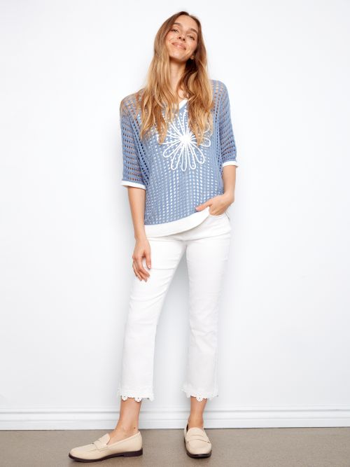 Chandail tricot ajouré 