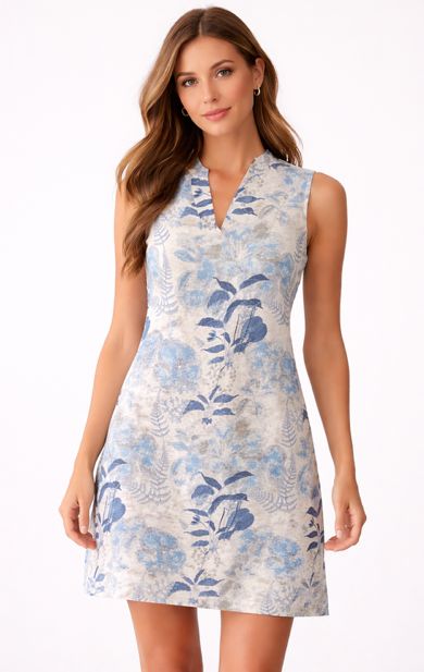 Robe lin motif 2 poches - 22458600 - Lois