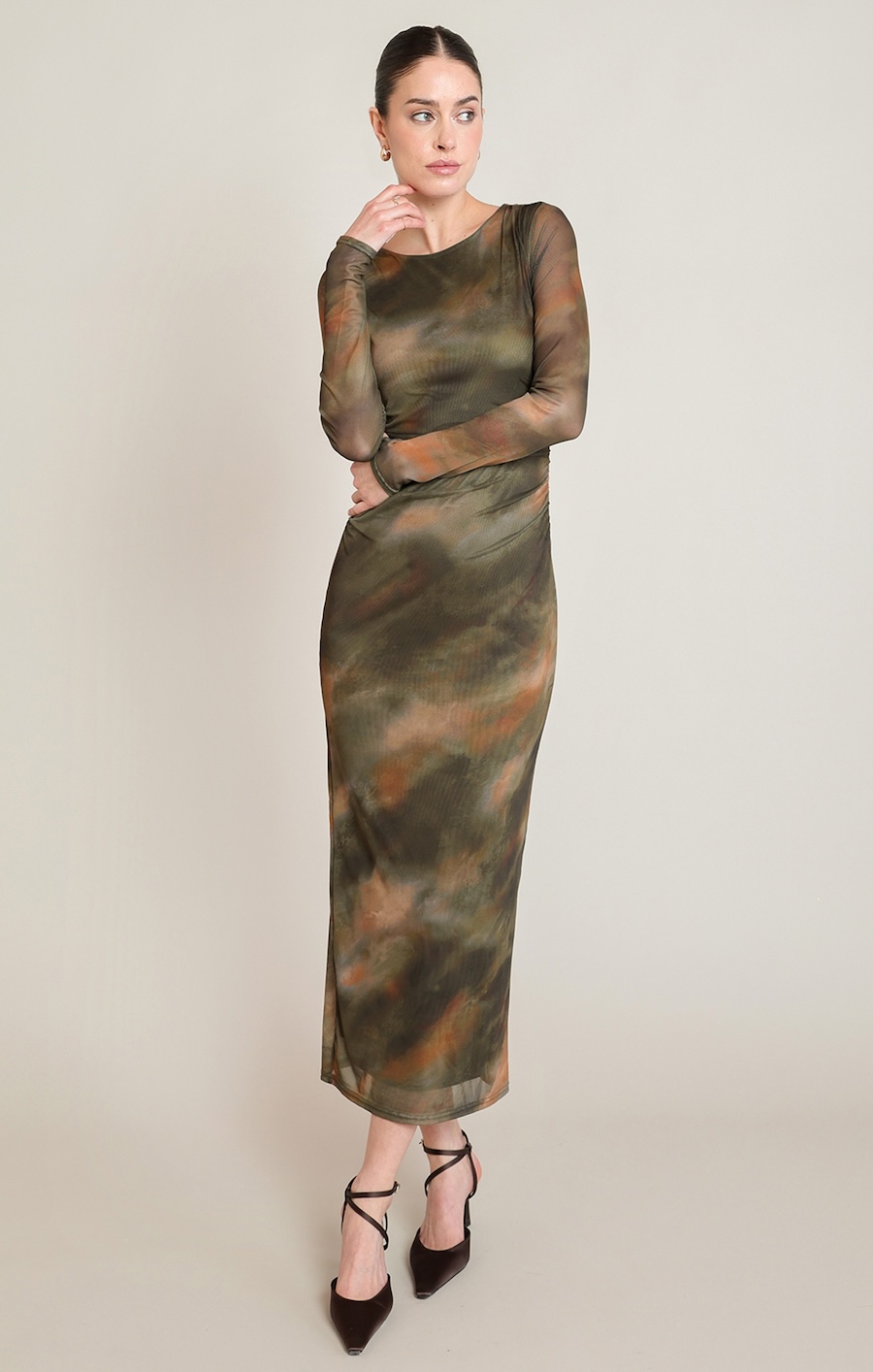 Robe maxi en mèche - 2822002 T - Black Tape