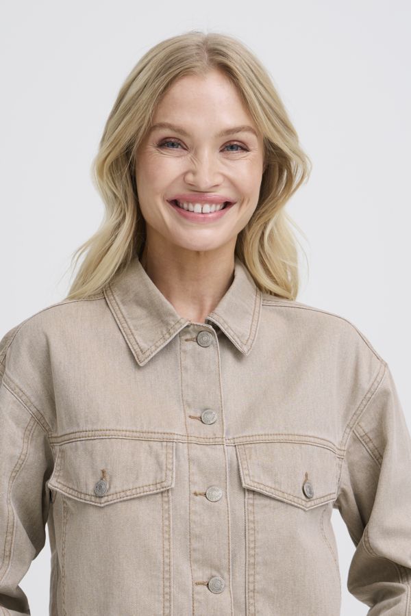 Veste jeans boxy court