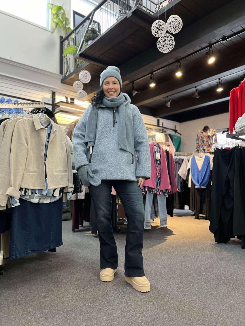 Manteau polar zip encolure