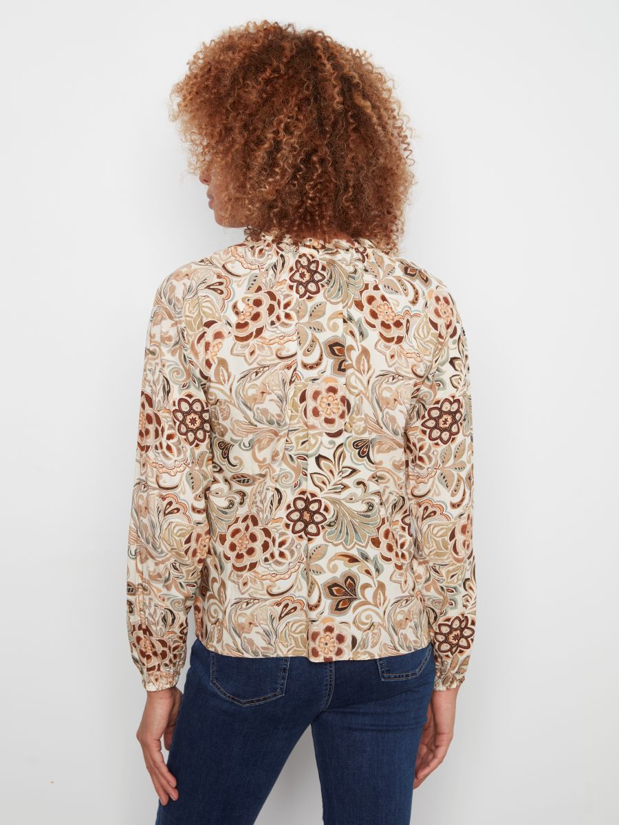 Blouse fleurie col v - 4570PR-634A - Charlie B