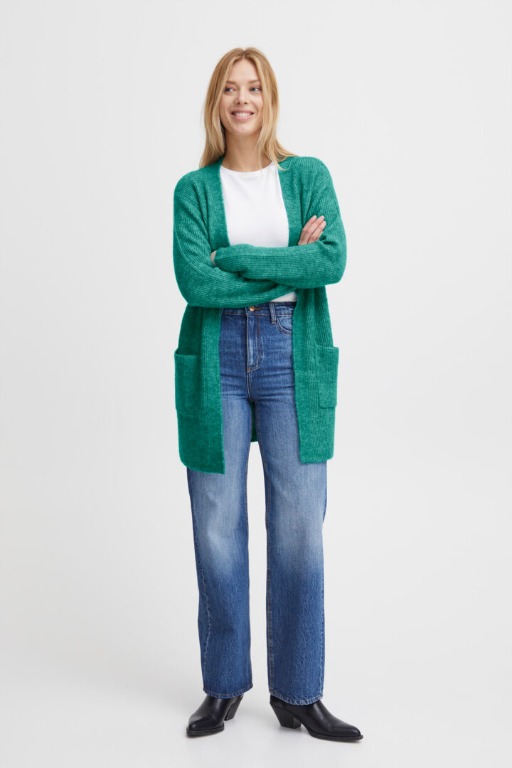 CARDIGAN MI-LONG 2 POCHES OUVERT LAIINE