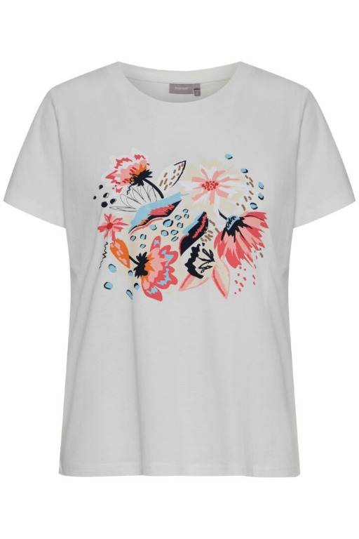 T-SHIRT MOTIF DEVANT COL ROND