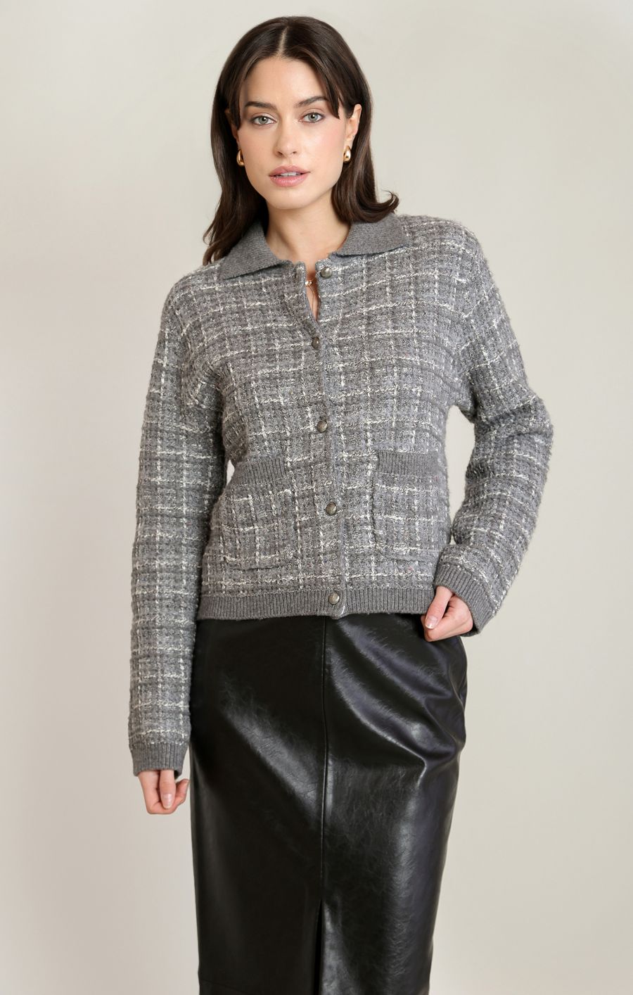 Cardigan en tweed - 2827281 T - Black Tape