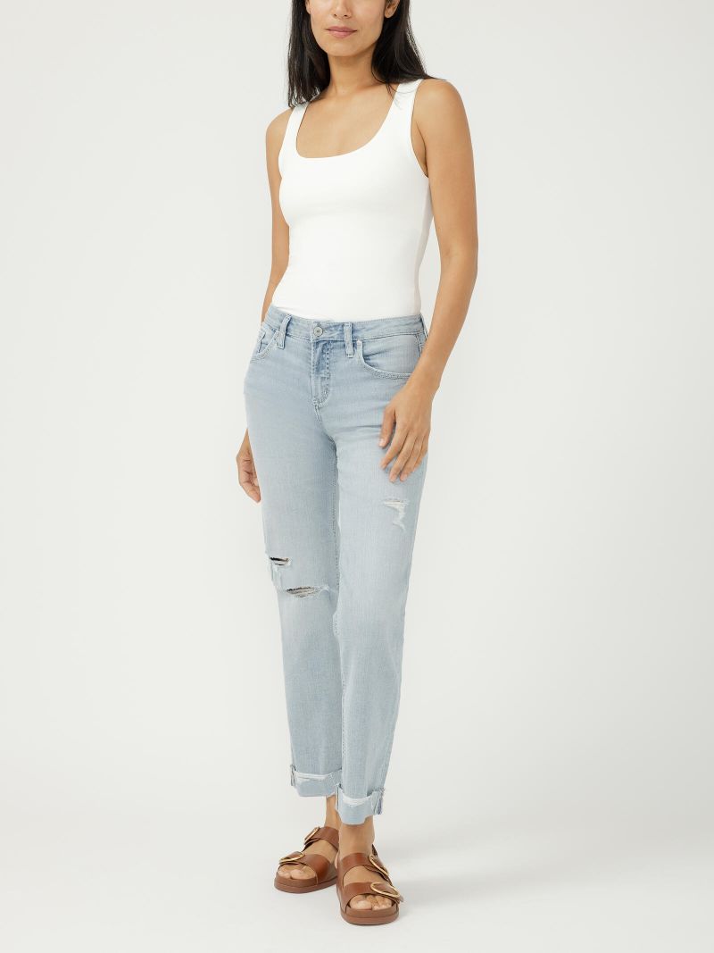 Jeans Chelsea boyfriend taille régulière - L23426CVS102 - Silver Jeans