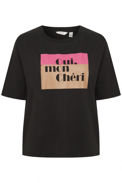 T-shirt écriture col rond