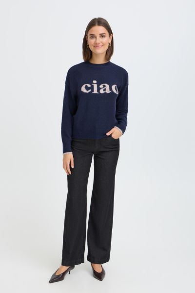 Chandail tricot imprimé devant