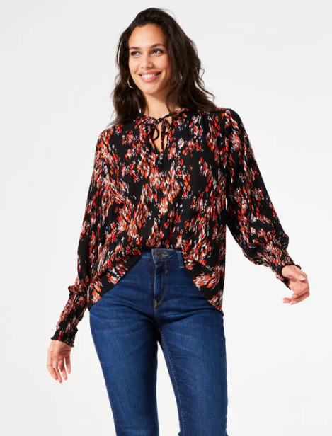 Blouse légère nid d'abeille manche