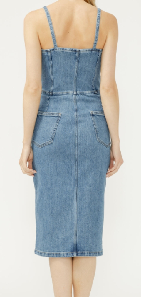 Robe midi boutonnée devant