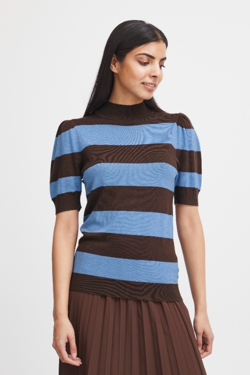 CHANDAIL M.C. MOCK NECK ÉPAULE BOUFFANTE