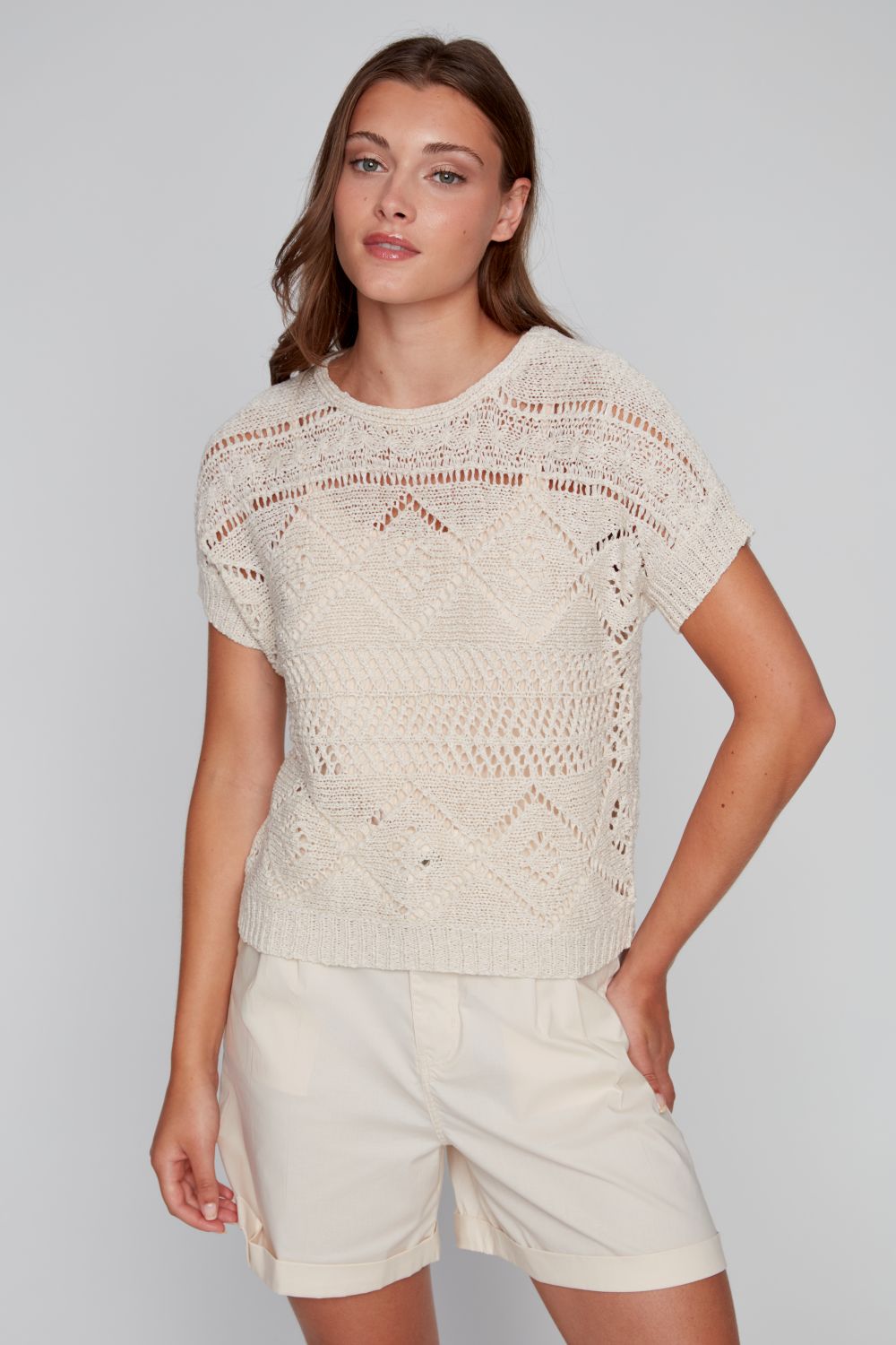 T-shirt en tricot ajouré