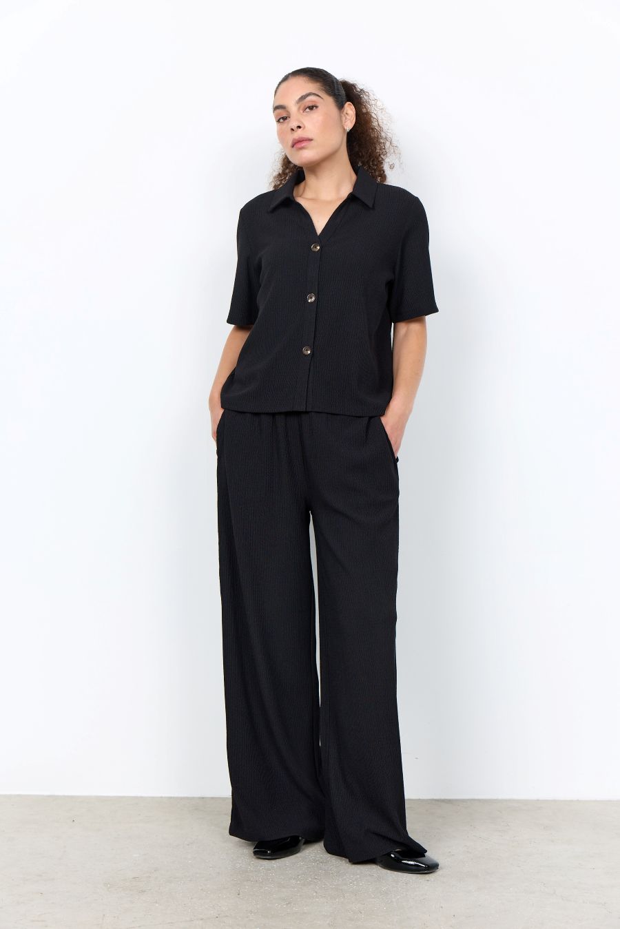 Pantalon crinkle taille elastique - 27759 - Soya Concept