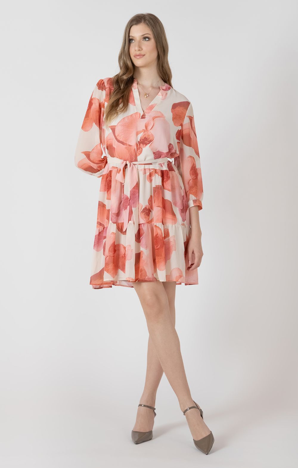 Robe fleurs ceinture taille - 2722507 T - Black Tape