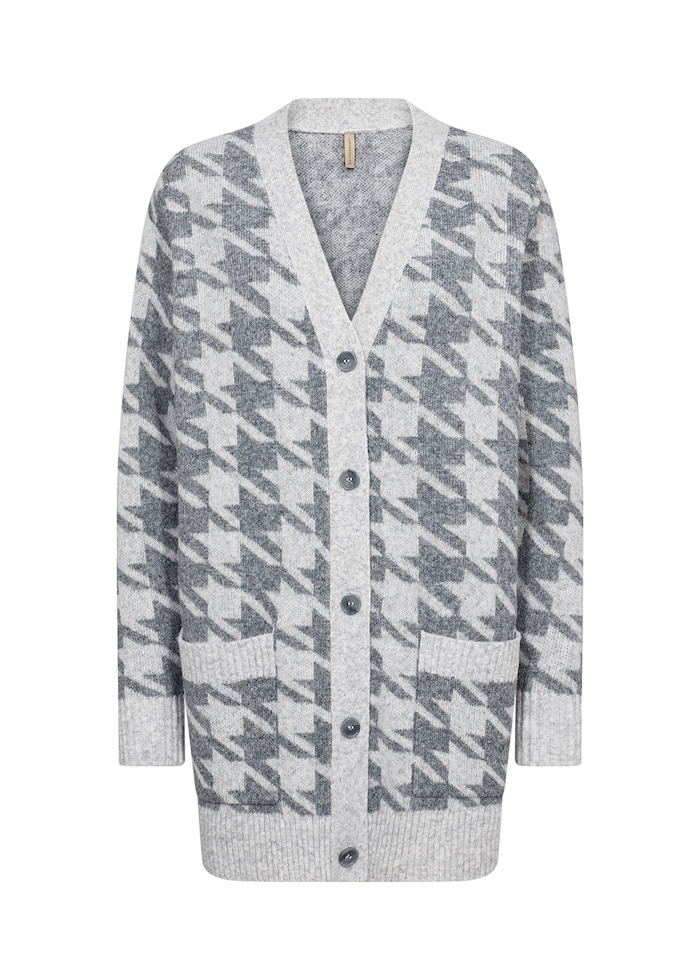 Cardigan pied de coq