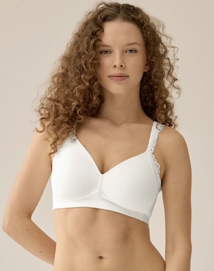 Soutien-gorge souple avec effet lissant latéral et dentelle - 5675 - Naturana