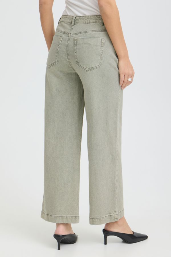 Jeans couleur jambe large