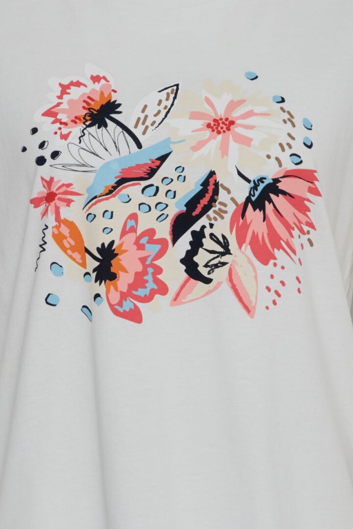 T-SHIRT MOTIF DEVANT COL ROND
