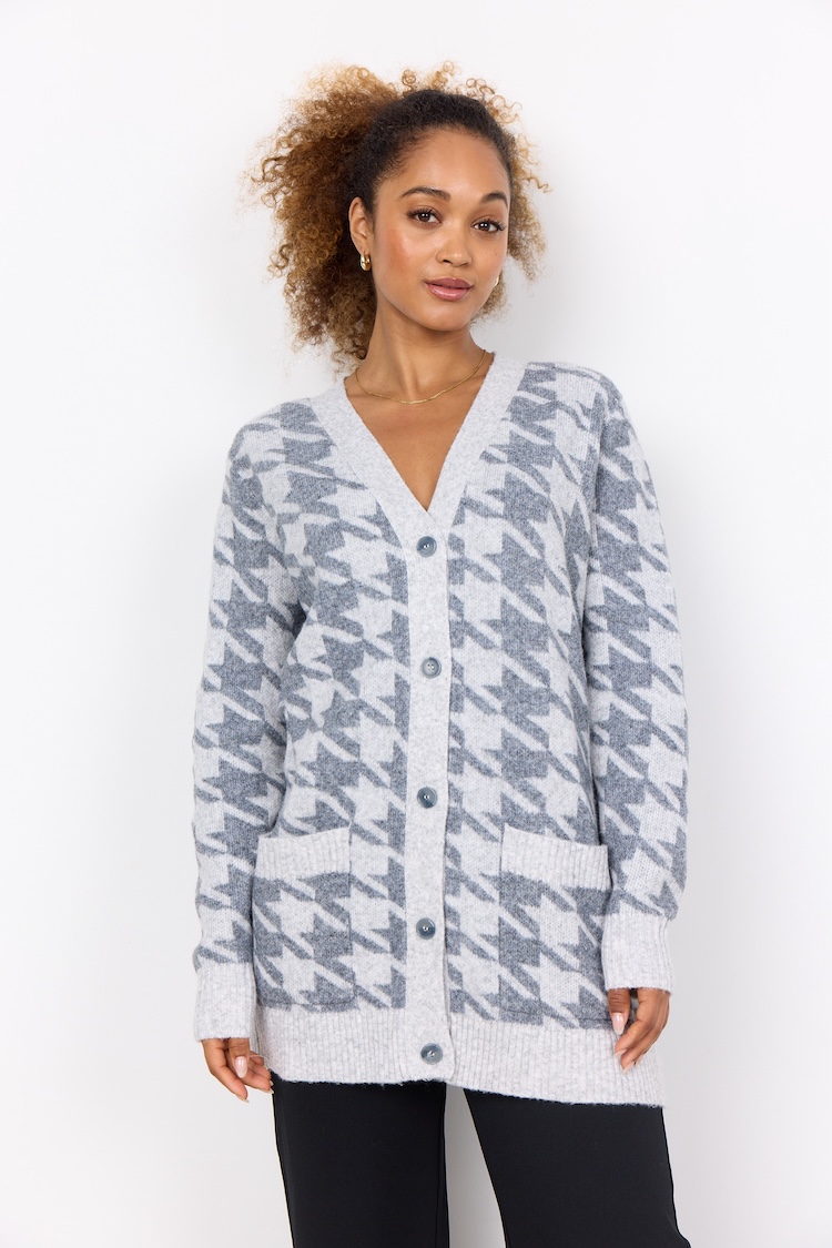 Cardigan pied de coq