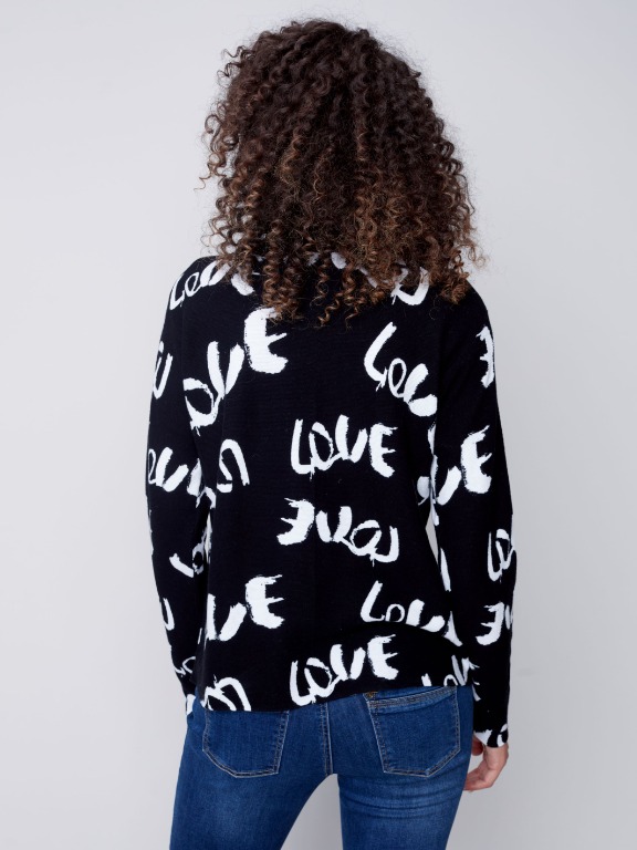 CHANDAIL TRICOT COTON LOVE COL