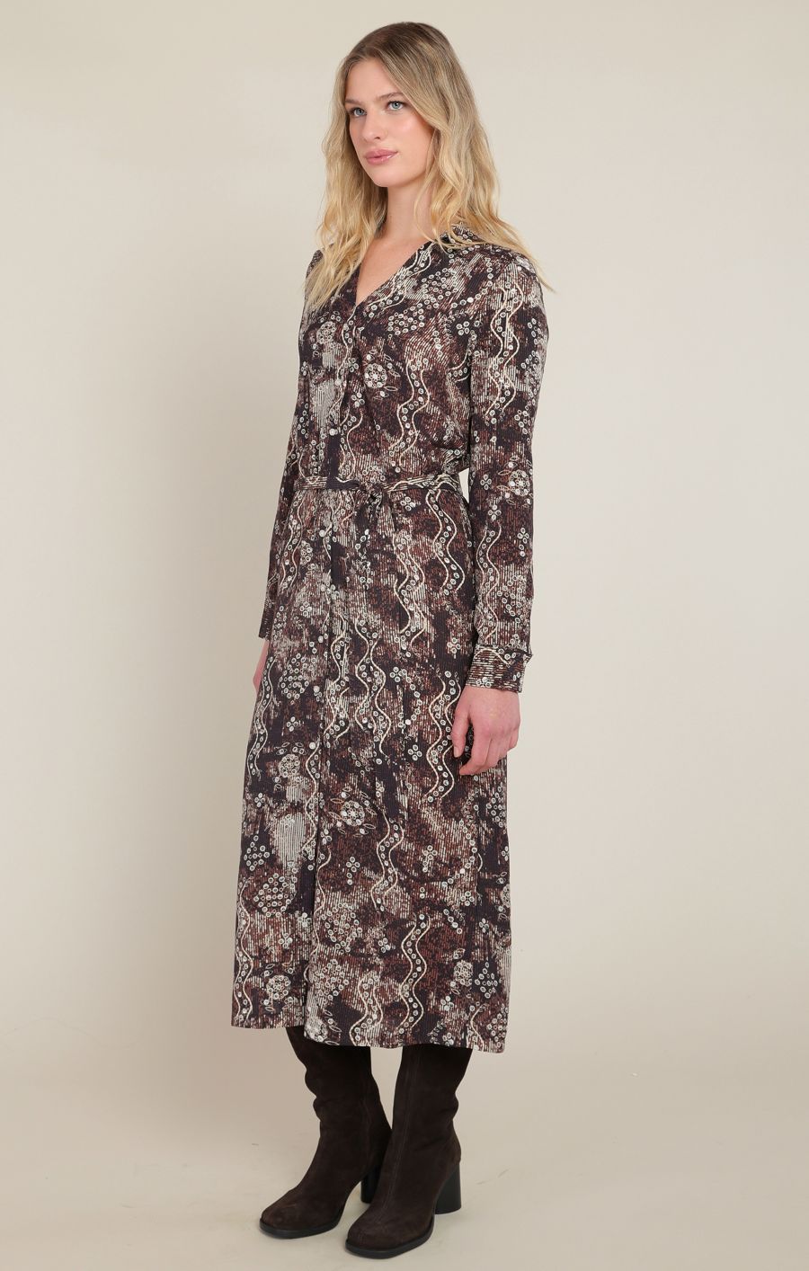 Robe chemisier motif - 2822502 T - Black Tape