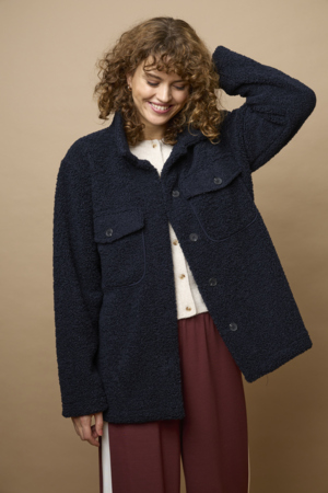 Veste laine bouilli boutonnée - 20618105 - Fransa