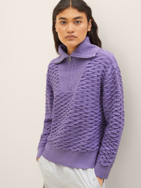 Chandail tricot col zip