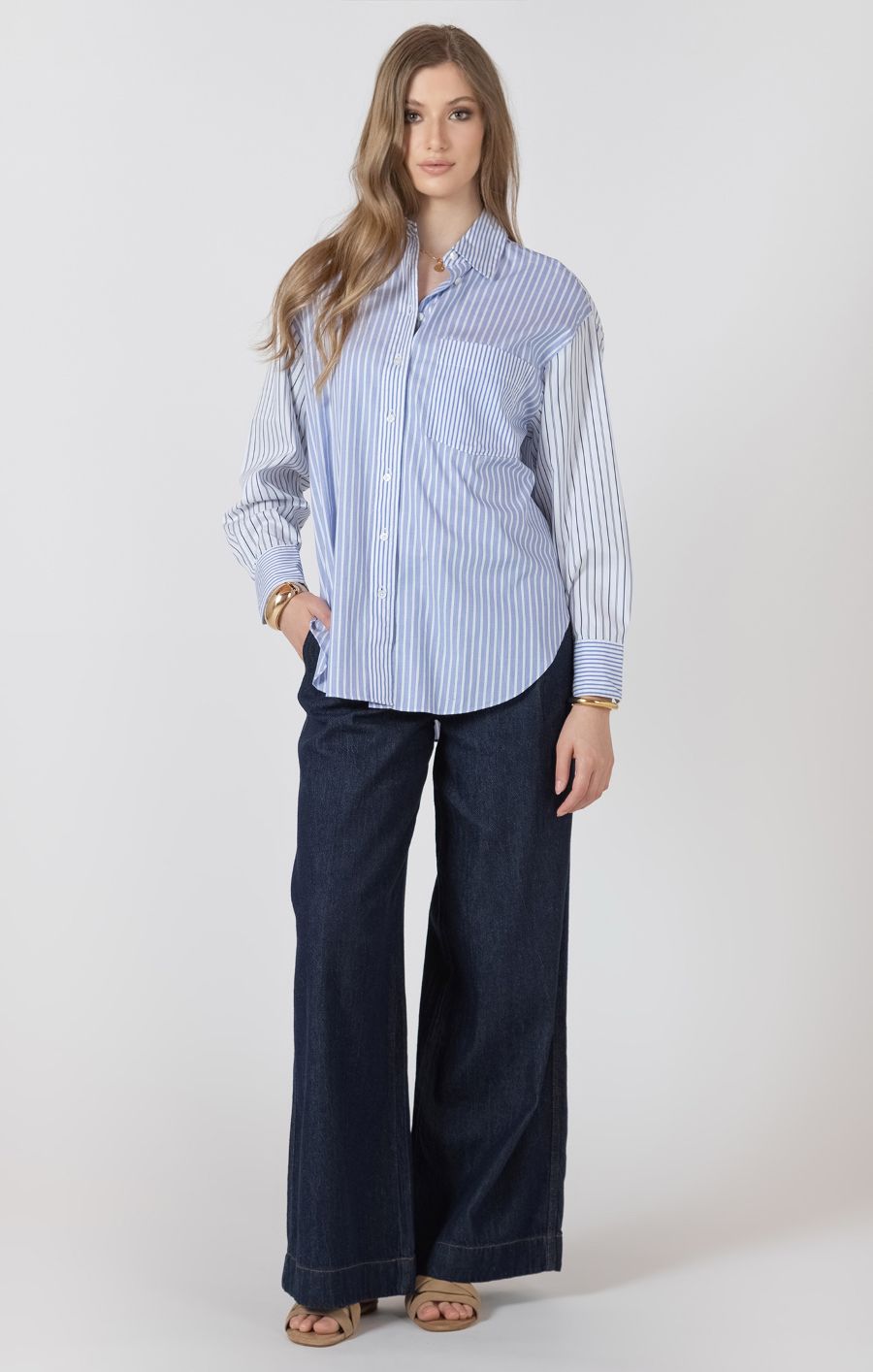 Blouse oversized plusieurs types rayures