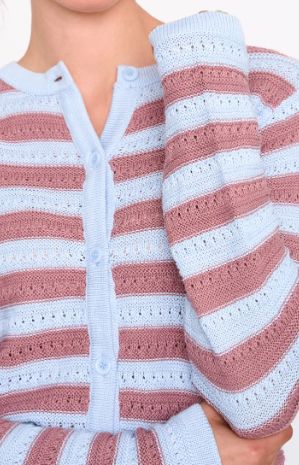 Cardigan tricot rayé