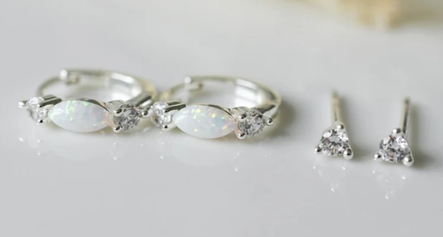 Opal and sparkle ens. boucle d'oreille - duetsetopalandsparkle-e - Glee Jewelry