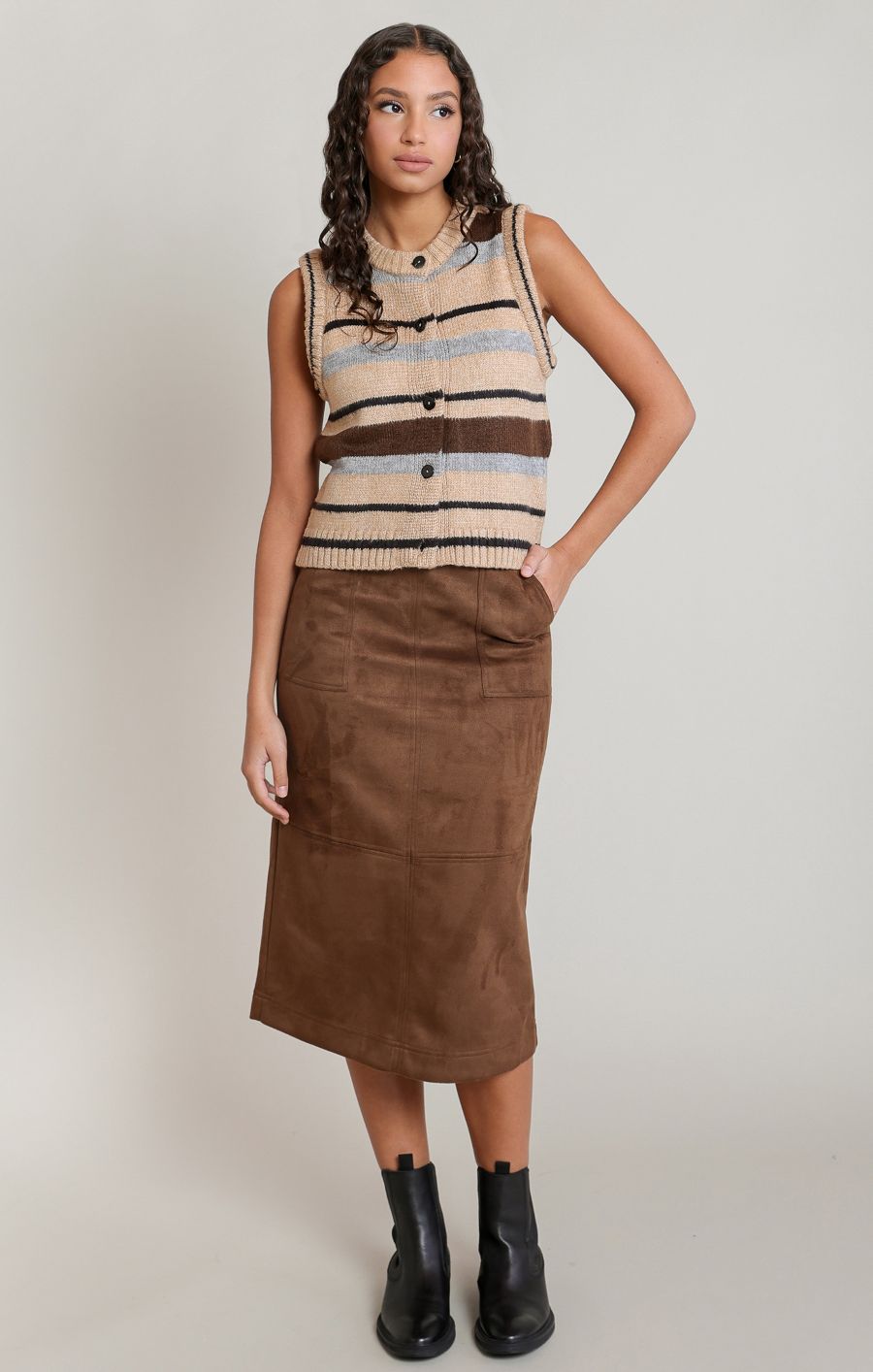 Débardeur boutons rayé - 2827005 D - Dex