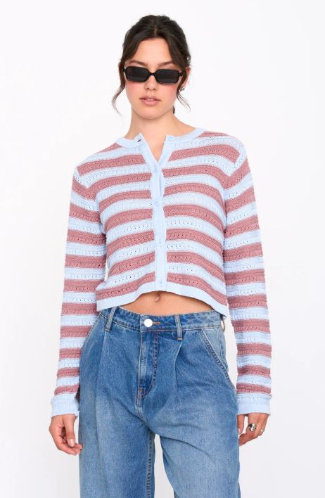 Cardigan tricot rayé - 41346B - 24 Colours