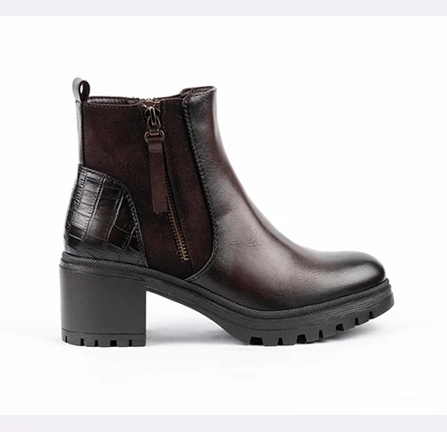 Botte courte talon insertion suède - XYI-15 - Little Empresses