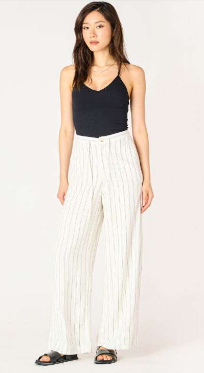 Pantalon style lin jambes larges