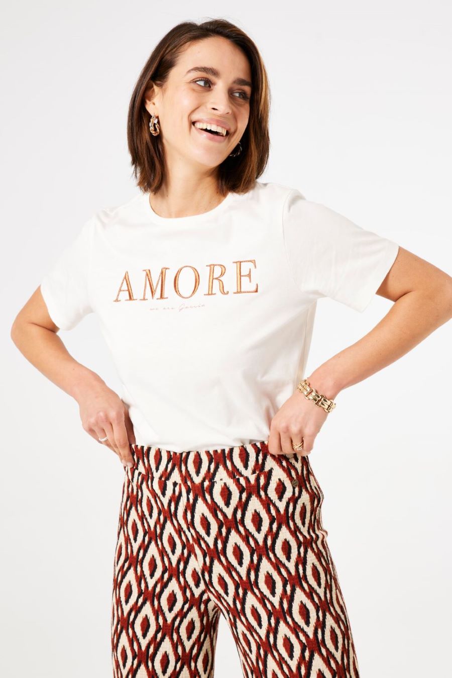 T-shirt col en rond amore - S40001 - Garcia