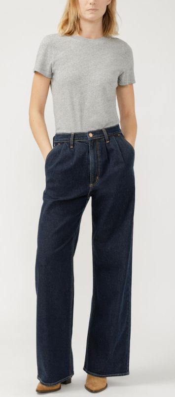 Jeans taille haute à jambes plissées - L28948ADM491 - Silver Jeans