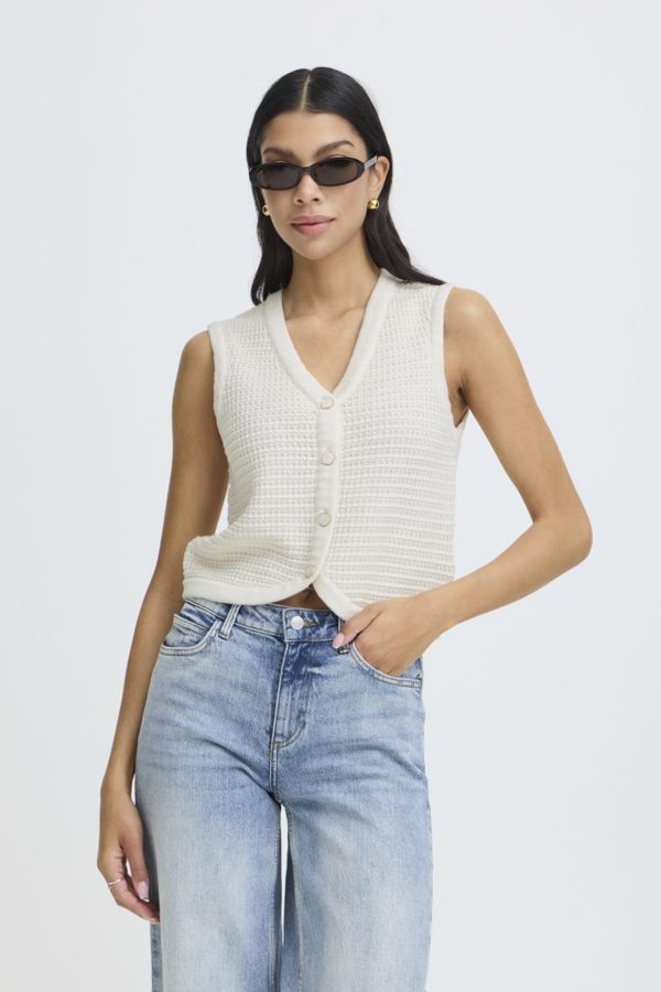 Débardeur tricot boutons - 20818688 - B.Young