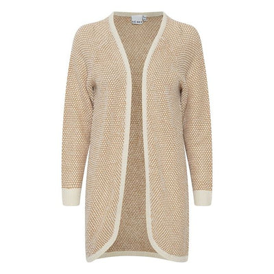 CARDIGAN MI-LONG TRICOT COTON OUVERT
