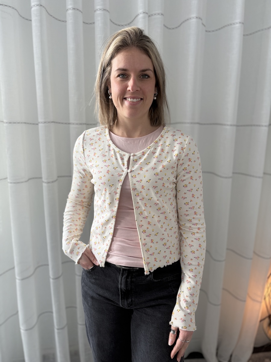 Cardigan fleuri - mcspaw06435 - Mandarine & Co