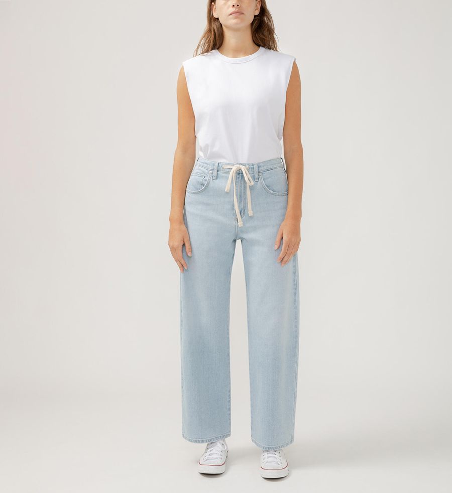 Jeans be easy avec cordon taille - L28469ADM194 - Silver Jeans